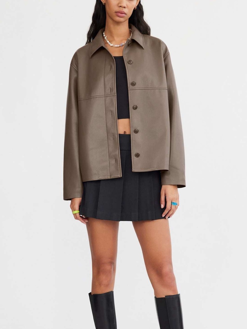Aritzia Gabby Pleather Shirt Jacket